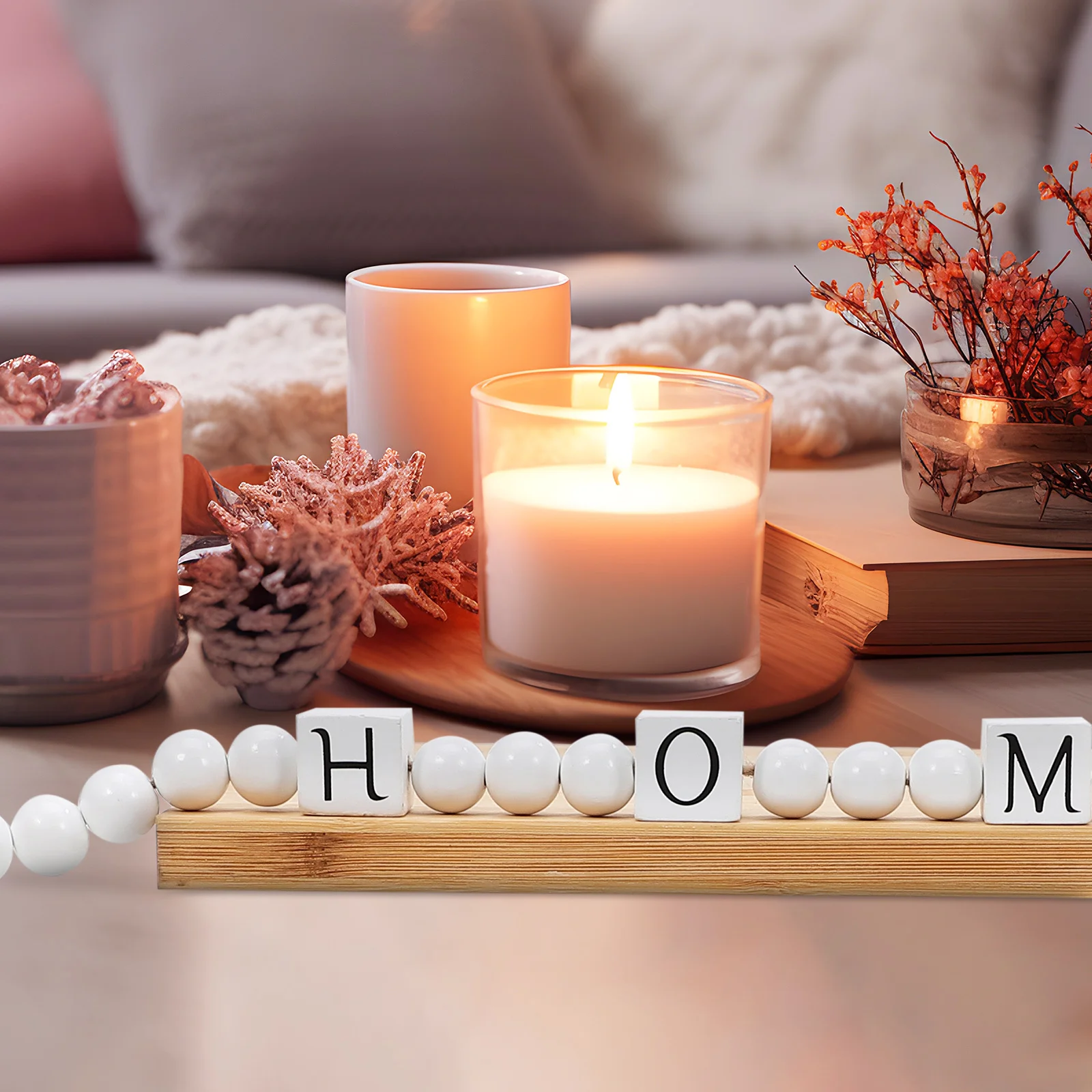 

Wood Bead Garland Decorative Tassels Rustic Boho Beads Wall Hanging Home Decor Farmhouse Wood Bead Garland Decorative Beads