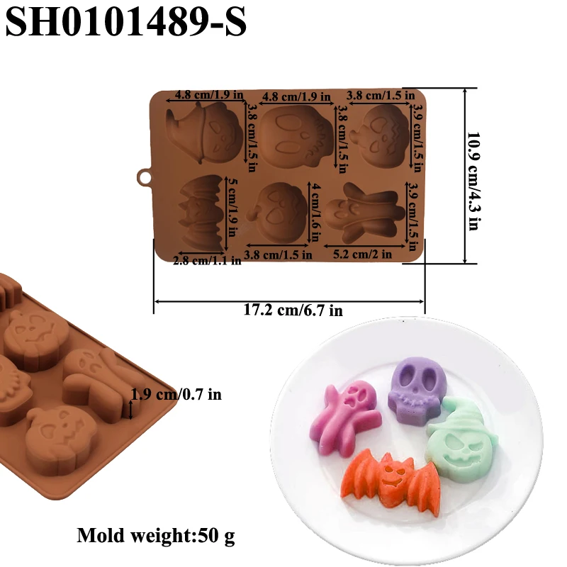 Halloween Pumpkin Skeleton Bat Ghost Design Silicone Cake Mould Halloween Chocolate Mold Dessert Tools Kitchen Supplies