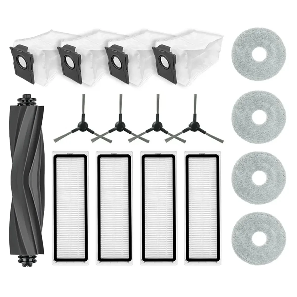 

FNJK-For Dreame Bot L10s Plus Replacement Parts Accessories Main Side Brush Hepa Filter Mop Cloth Dust Bag