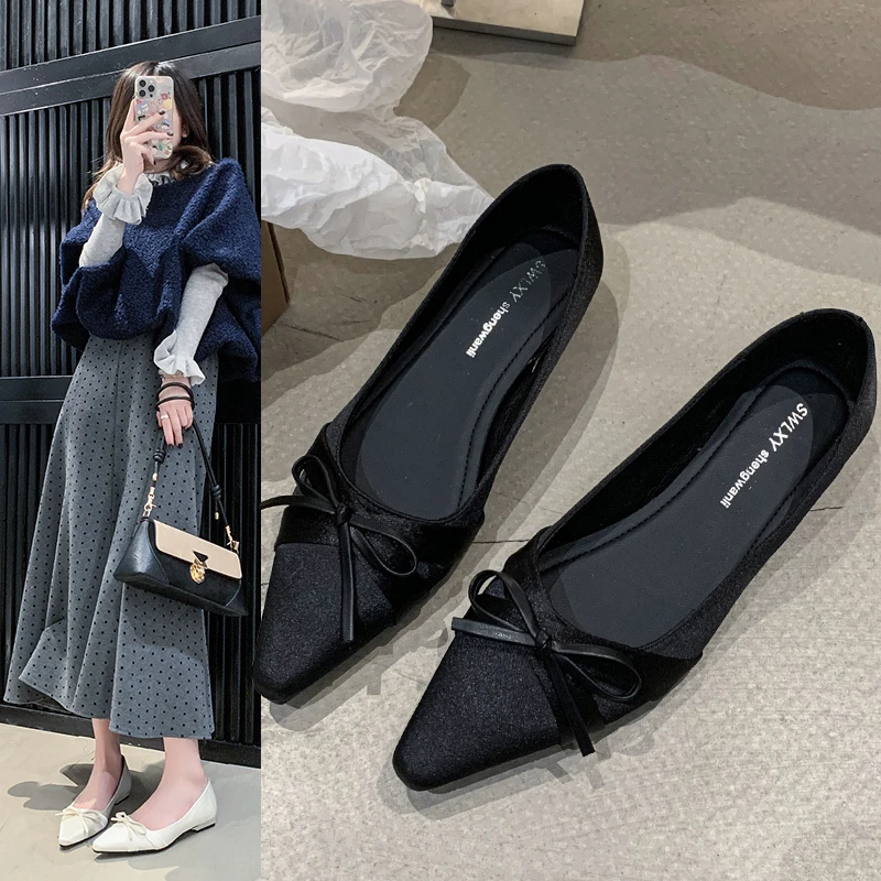 

2025 New Women's Ballet Shoes Shallow Slip on Women Flats Loafers Shoes Ladies Casual Outdoor Ballerina Low Heels