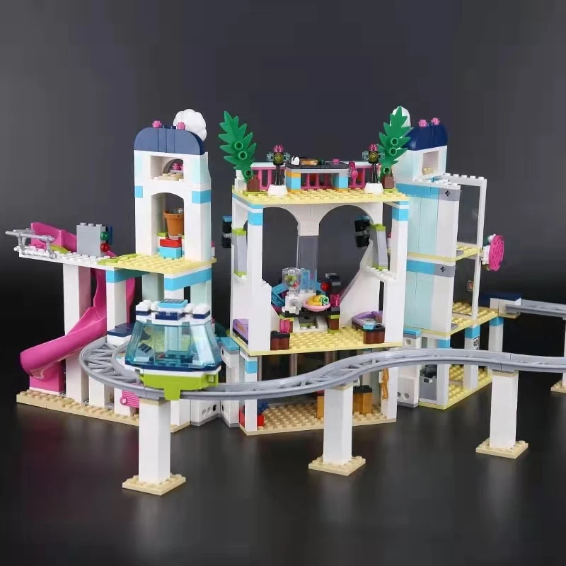 1029 قطعة منتجع فريندز هارت ليك فندق مونوريل سيارة الشاطئ المائية دولفين 11035 مجموعات مكعبات البناء عيد الميلاد وأعياد الميلاد #3