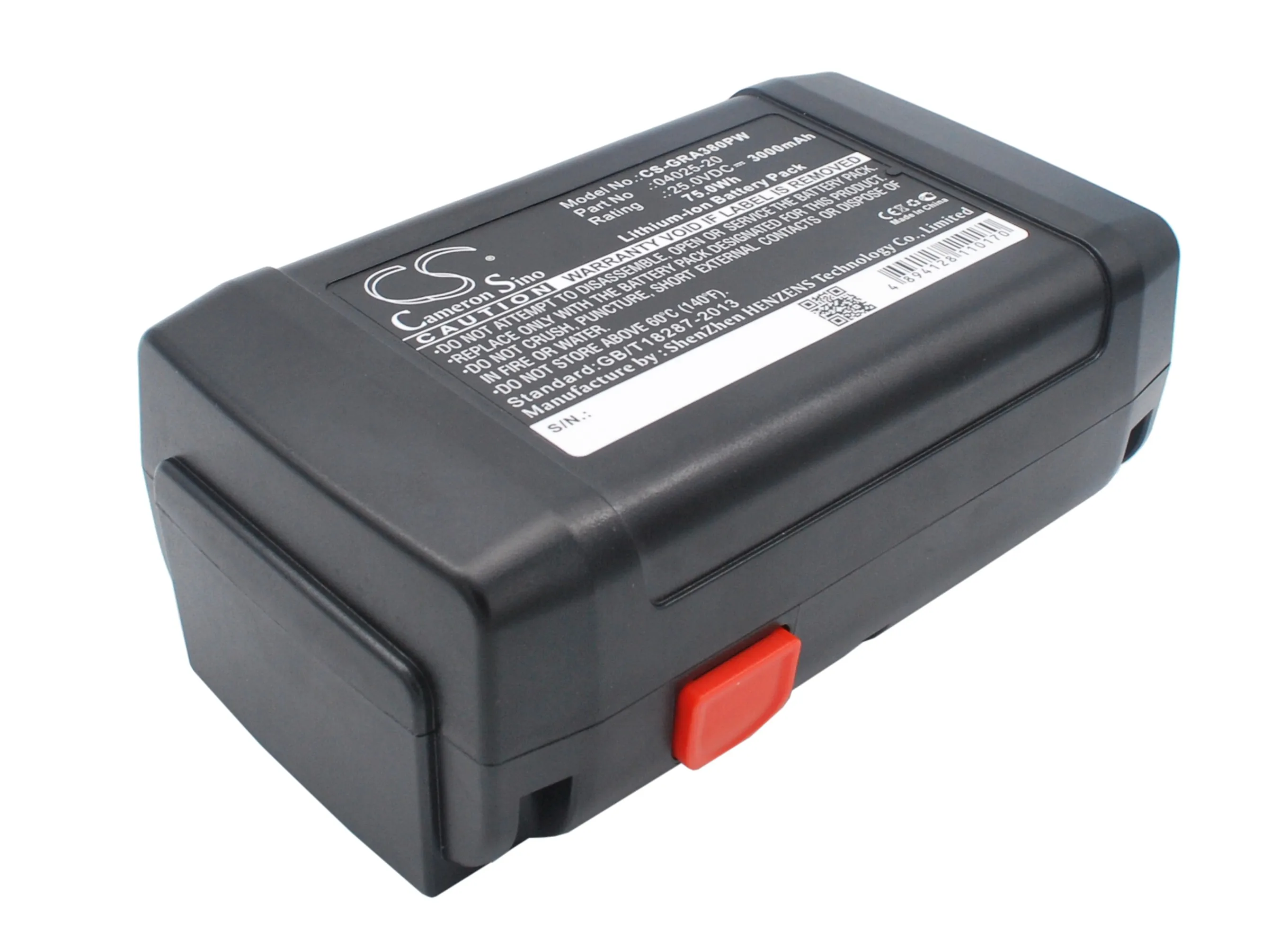 Lawn Mowers 3000mAh / 75.00Wh Battery For Gardena 04025-20  4025-00.640.00  525563001  8838 Accu-Spindelmaher 380 Li  8838-20