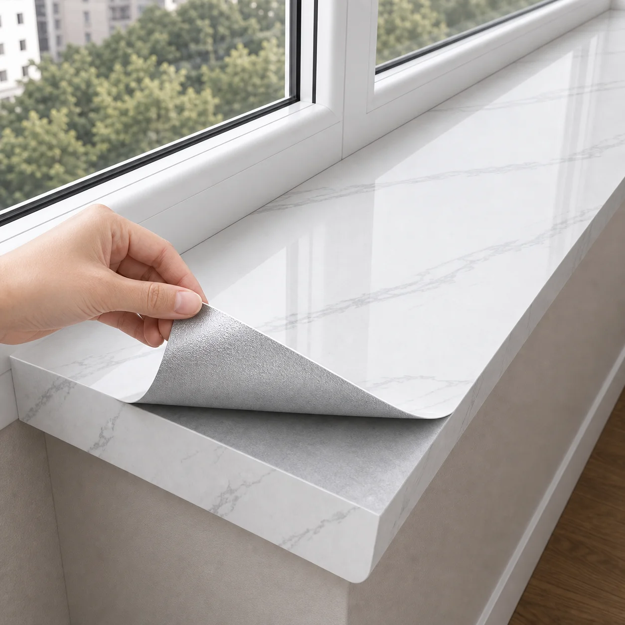 Easy-To-Apply Waterproof And Moisture-Proof Stickers Suitable For Window Sill Decoration And Door Sill Renovation.