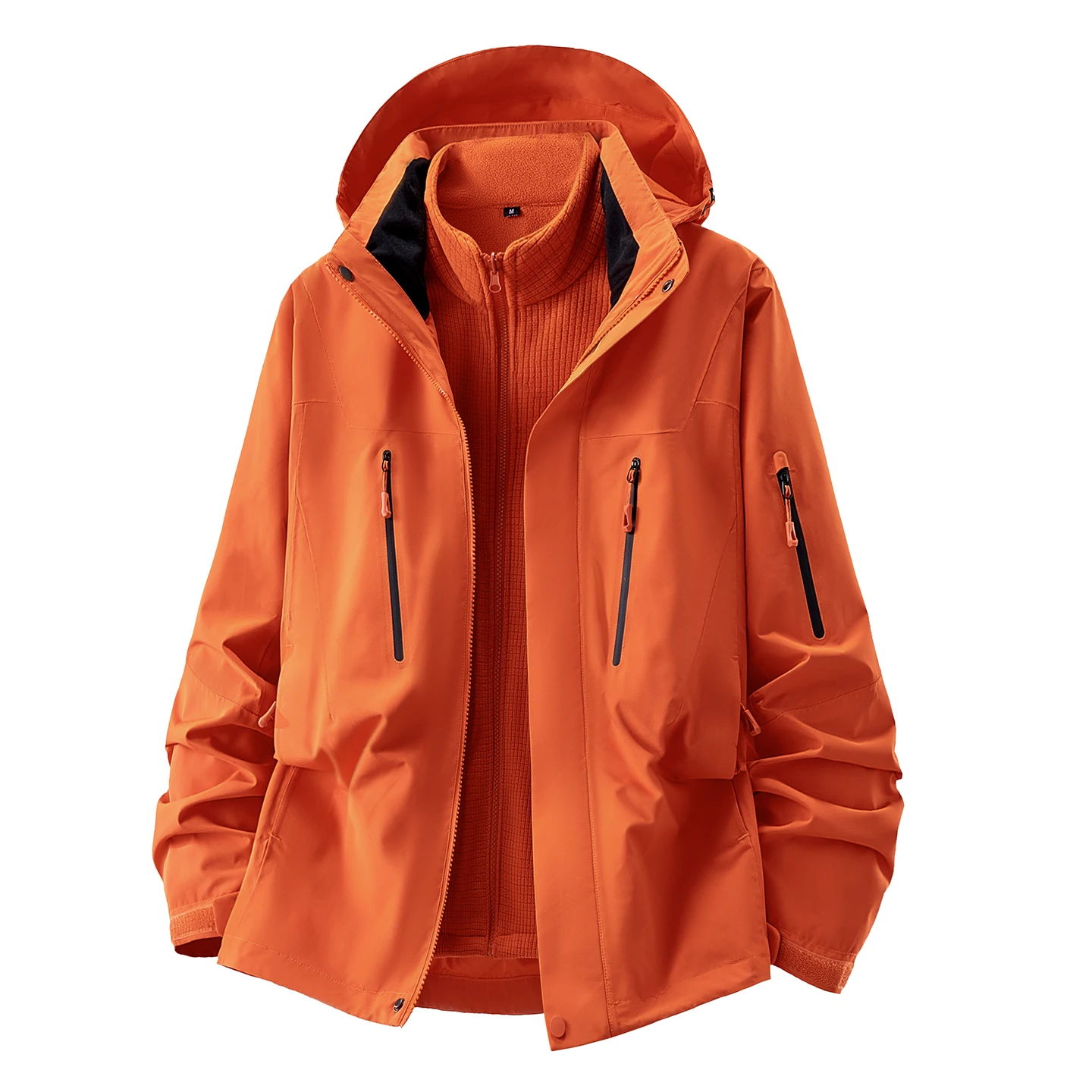 

Мужская зимняя куртка-трансформер 3-в-1 для активного отдыха, свободного кроя, со съемной ветрозащитной флисовой подкладкой, утепленная, с V-образным вырезом и рукавами 3/4