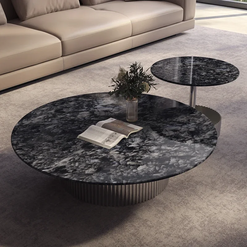 

Каменная тарелка Дизайнерская креативная гостиная Высококачественный вход Люкс Мраморный чайный столик