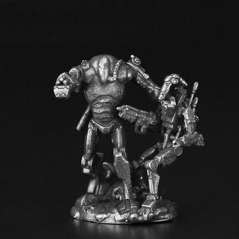 Cupronickel Robot Soldier Action Figures Metal Board Game Piece Miniature Ornament Accessorie Game Piece Creative Figurine Decor