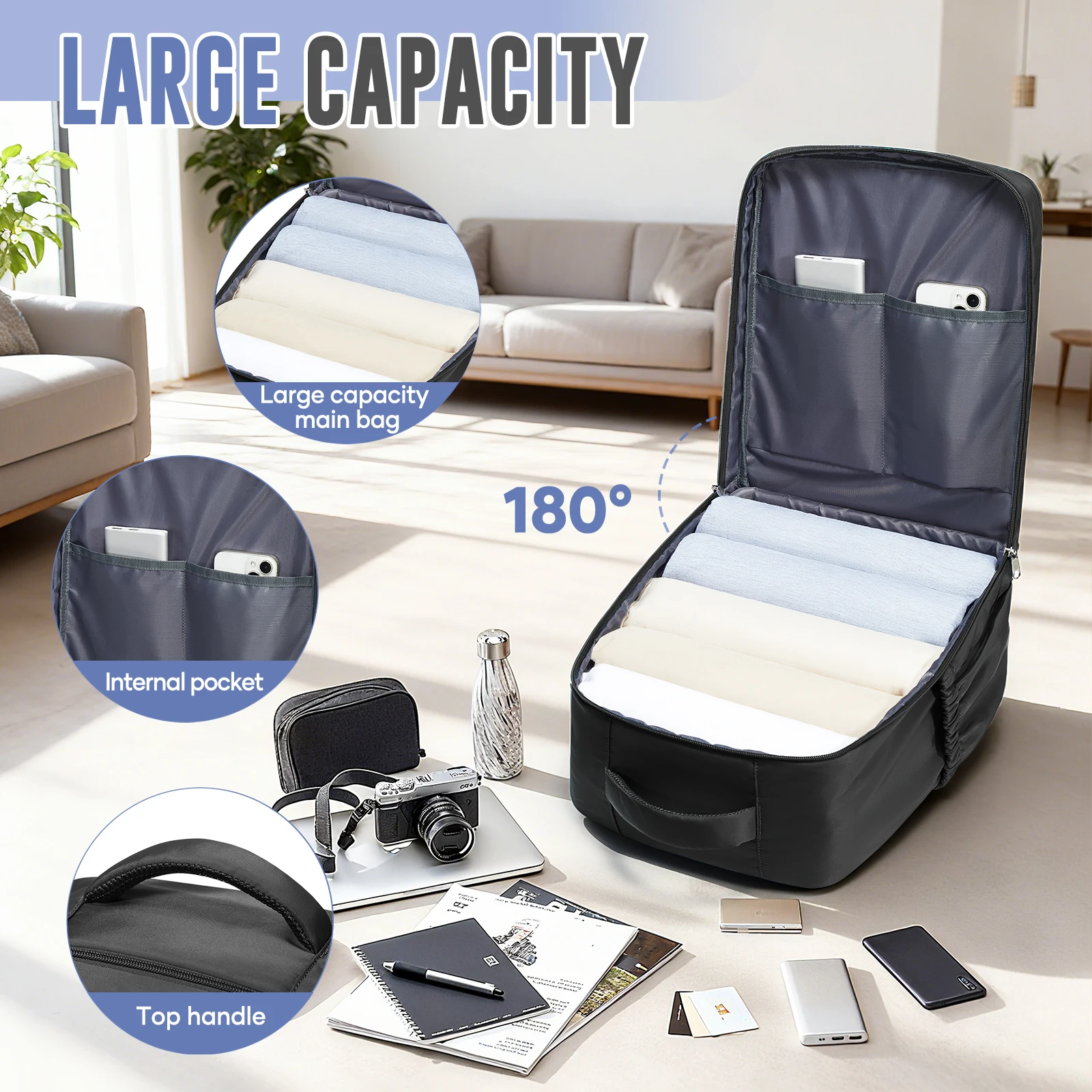 경량 여행용 캐리온 백팩 - 항공사 승인 라이언에어 기내 백팩 좌석 밑 수하물 노트북 백팩 여성 남성용