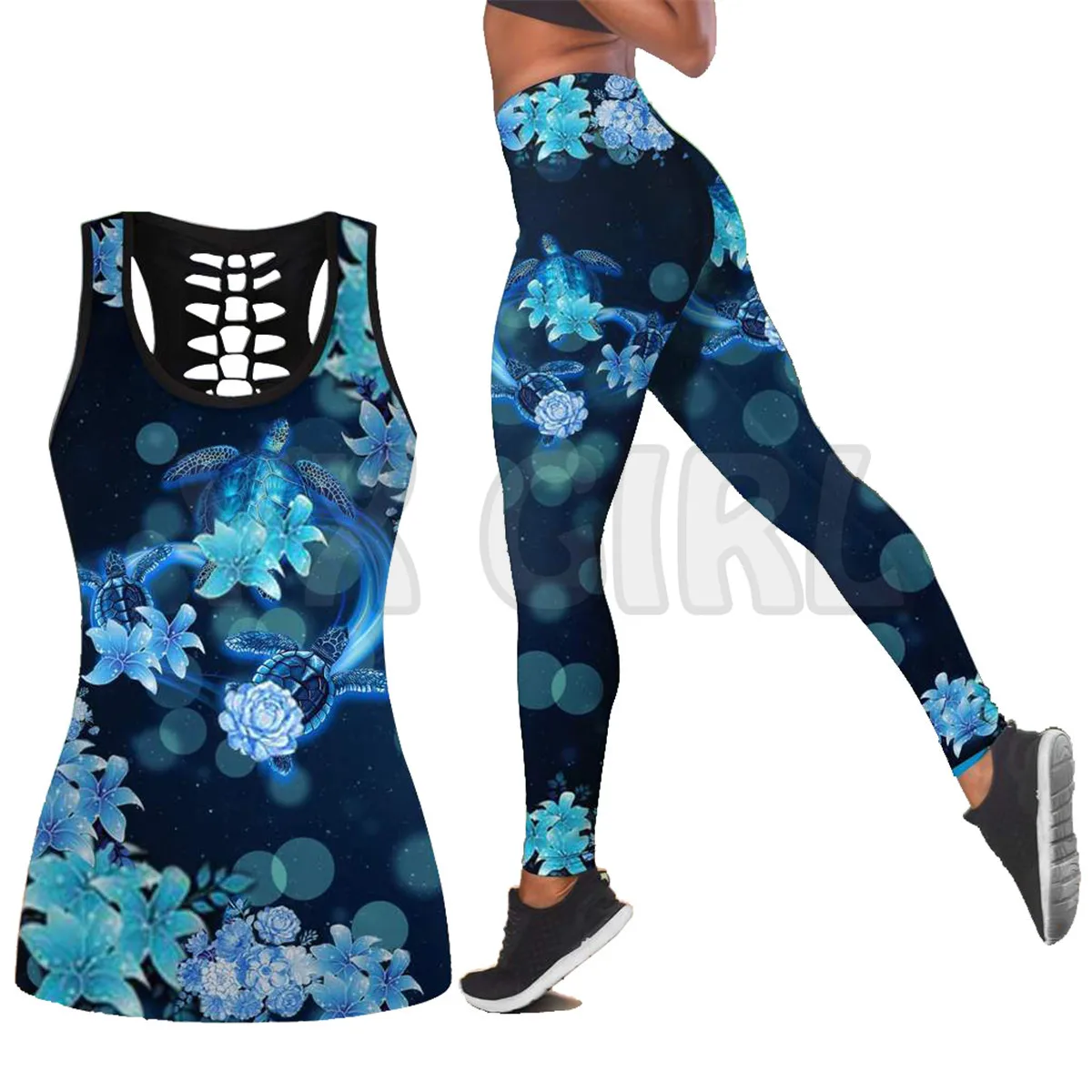 

Kanaka Polynesian Tribal country culture Harajuku 3D Printed Tank Top+Legging Combo Outfit Yoga Fitness Legging Women