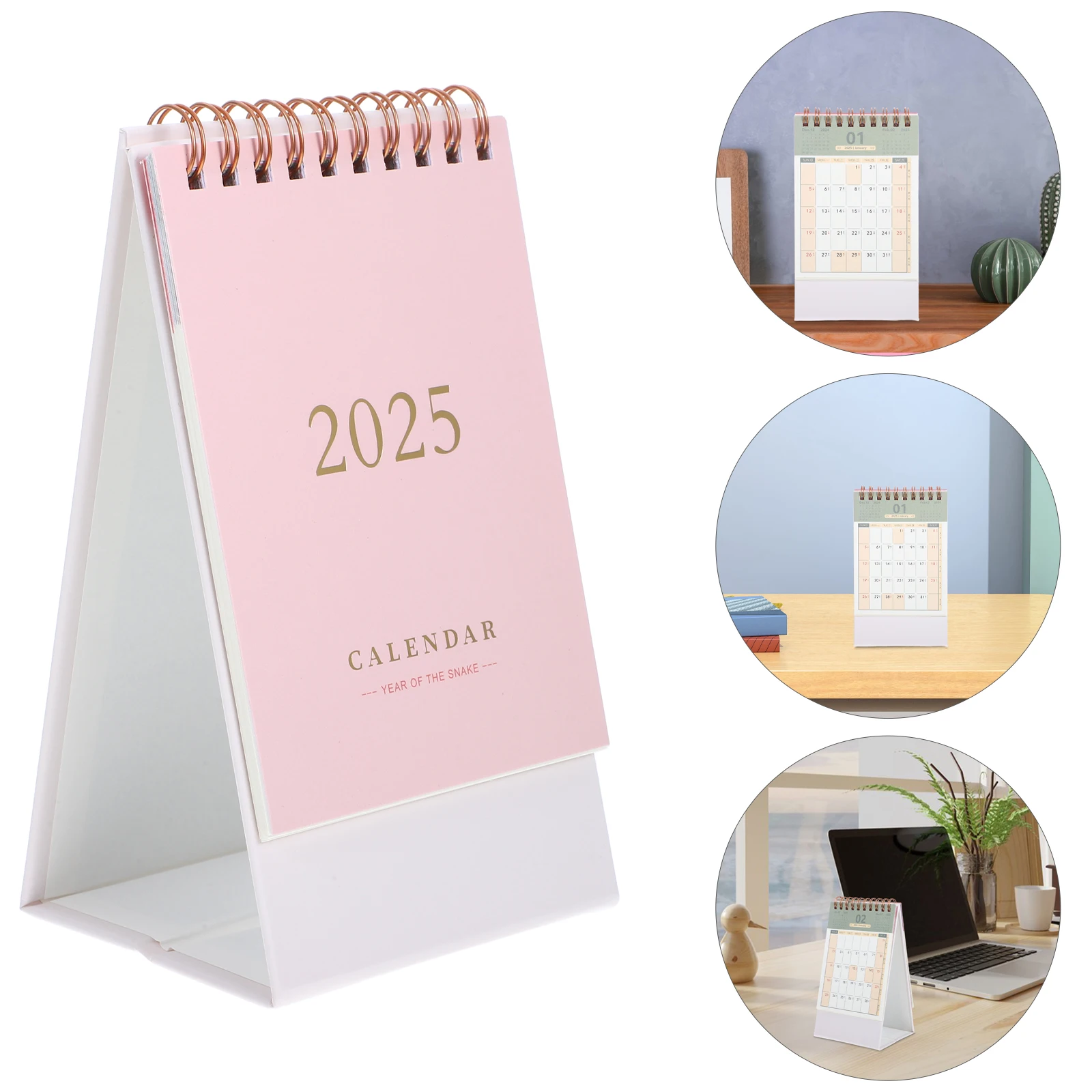 

Simple Calendar Mini Desk Stand Small Desktop Monthly Paper Cute Office Lightweight Portable Long Use Home Decor