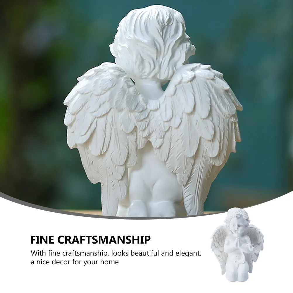 

1pc Statue Ornament White Resin Desktop Decor For Home Lovely Retro Statue Decoration Craft Festival Gift Tabletop Adornment