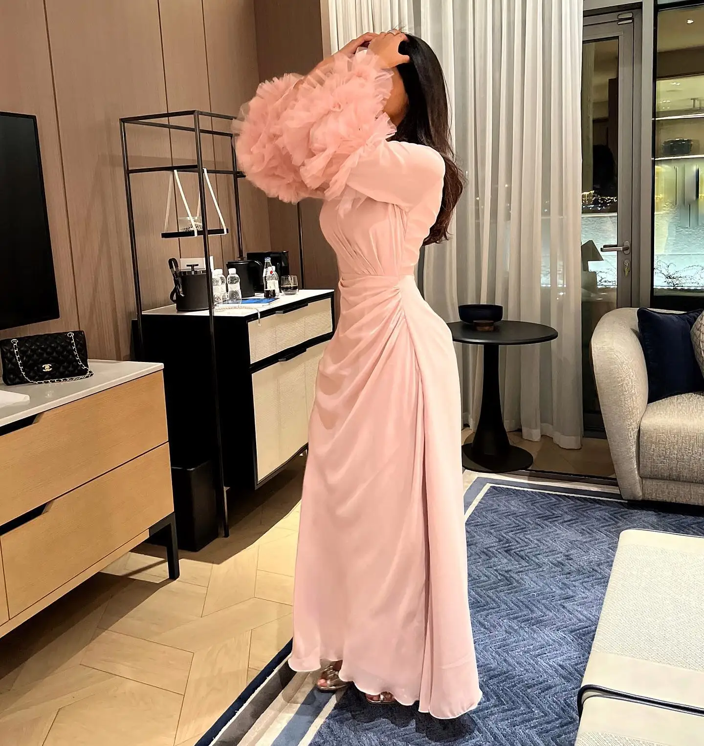 Cenove-vestido rosa de baile com bordado para mulher, árabe, Dubai, manga comprida, noite, verão, festa elegante, 2023