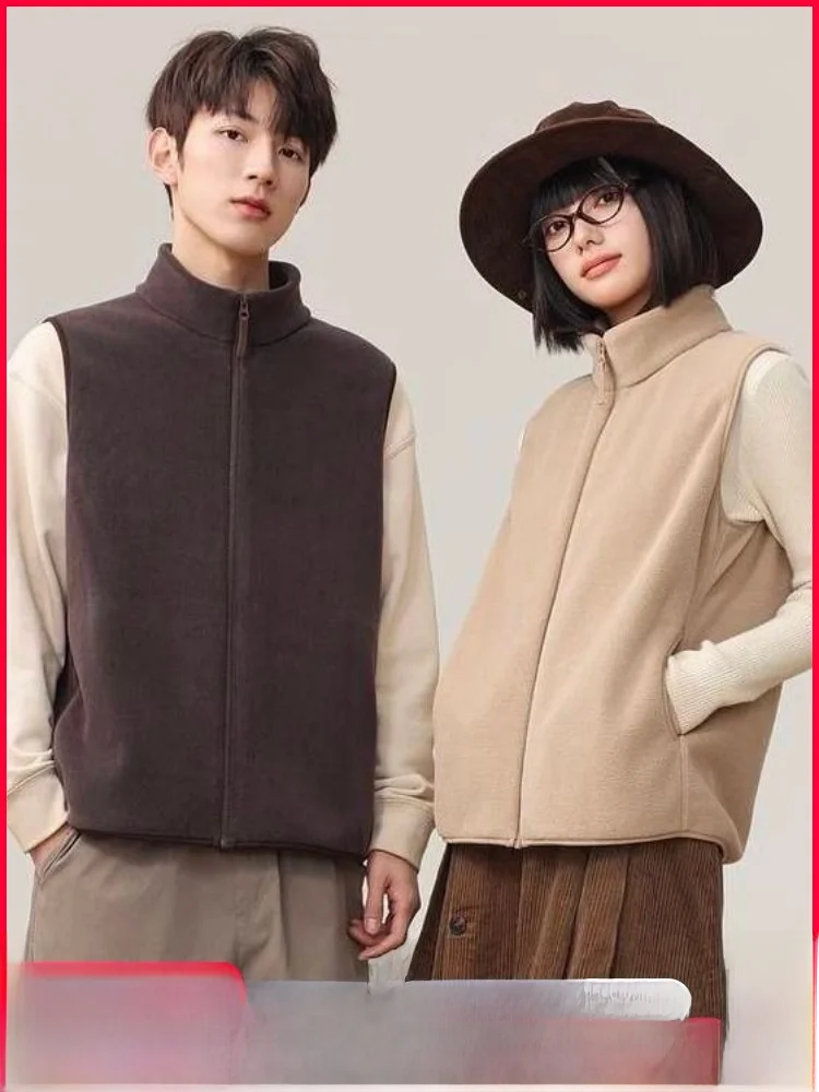 

Thermal Fce Vest ex Thiened Outdoor Winter Warm Windproof Casual Couples Sle Polyester Fiber Stand Fit Zipper C...