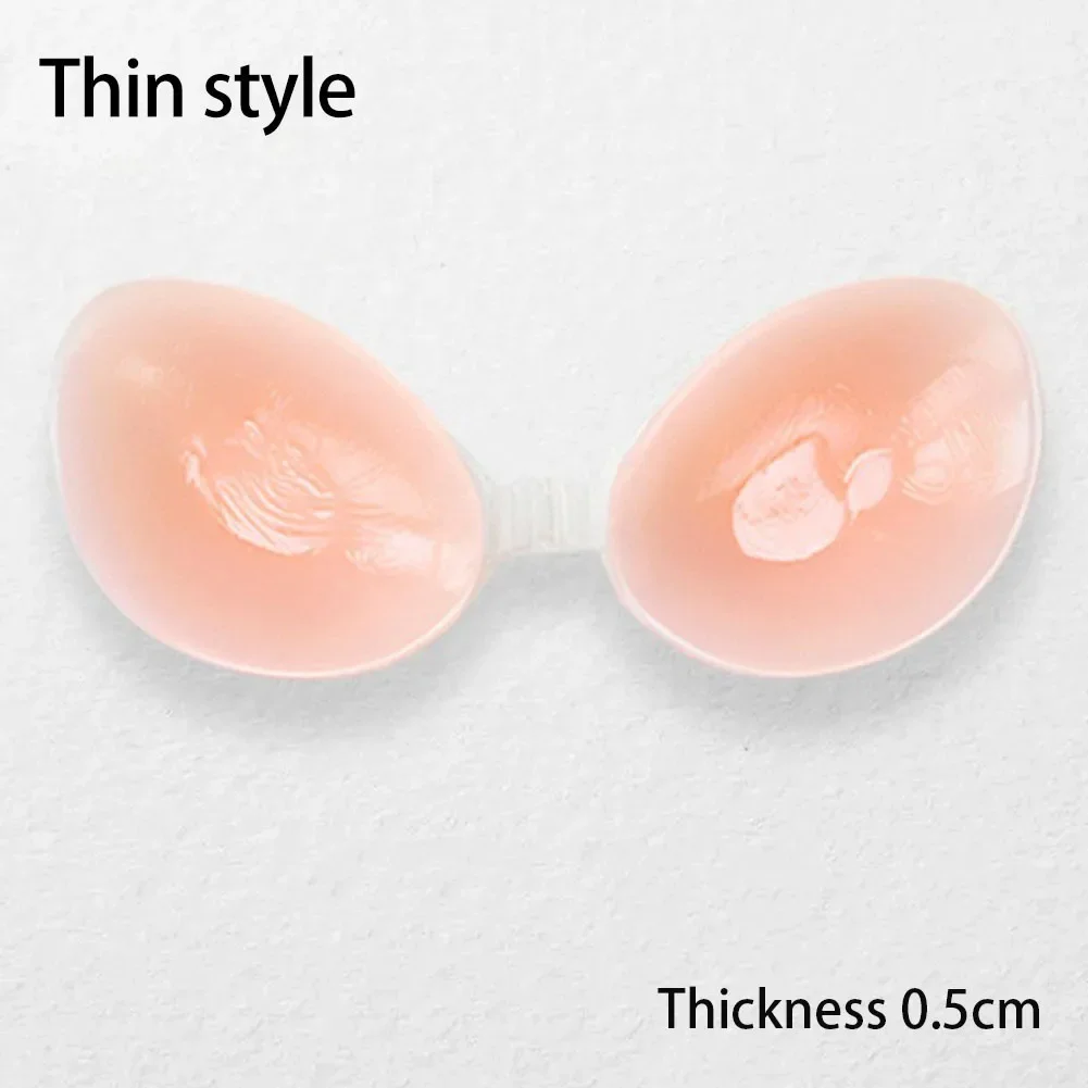 1 Pair Of Chest Patch Silicone Bra Invisible Seamless Wedding Push-Up Strapless Women's Erotic Lingerie Nightwear