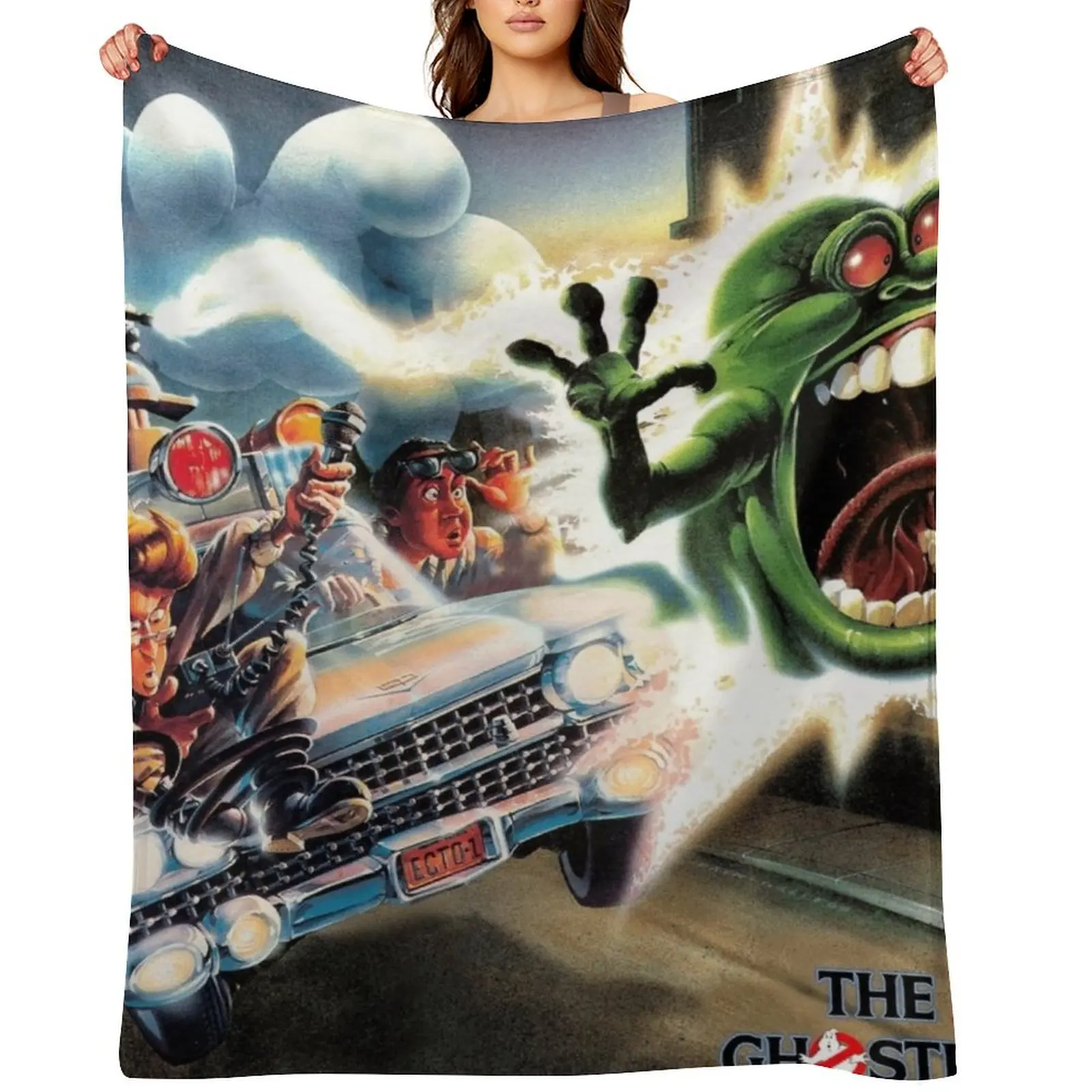 

The Real Ghostbusters Classic Artwork Throw Blanket Decoratives Bed Hairys christmas gifts Blankets
