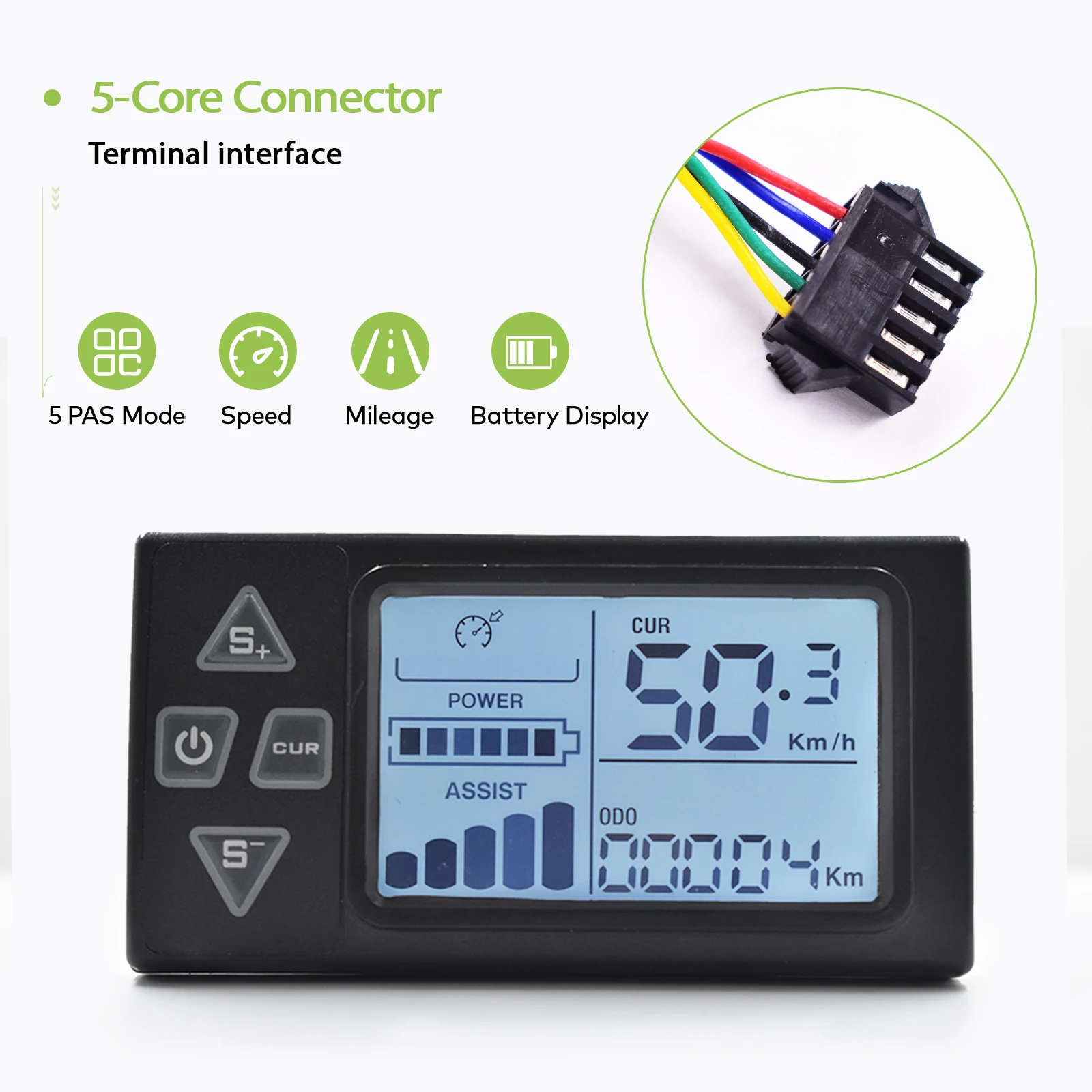 【UART2】 Elektrische fietsdisplay Scooteraccessoires Scooterdisplay Fietscomputer LCD-scherm Fiets Snelheidsmeter