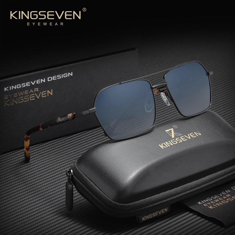 

KINGSEVEN солнцезащитные очки в прямоугольной оправе, поляризационные защитные очки UV400 для мужчин и женщин, очки для вождения