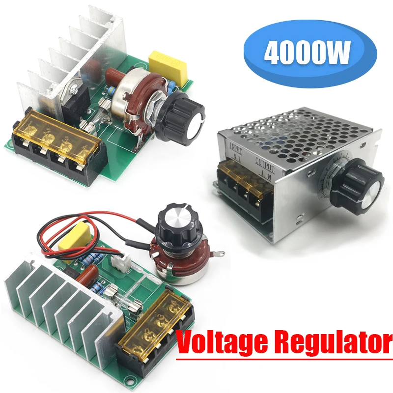 Image of 1PCS Dimmen Dimmer Motor 4000W 220V AC SCR Spannung Regler Speed Controller Netzteil Modul