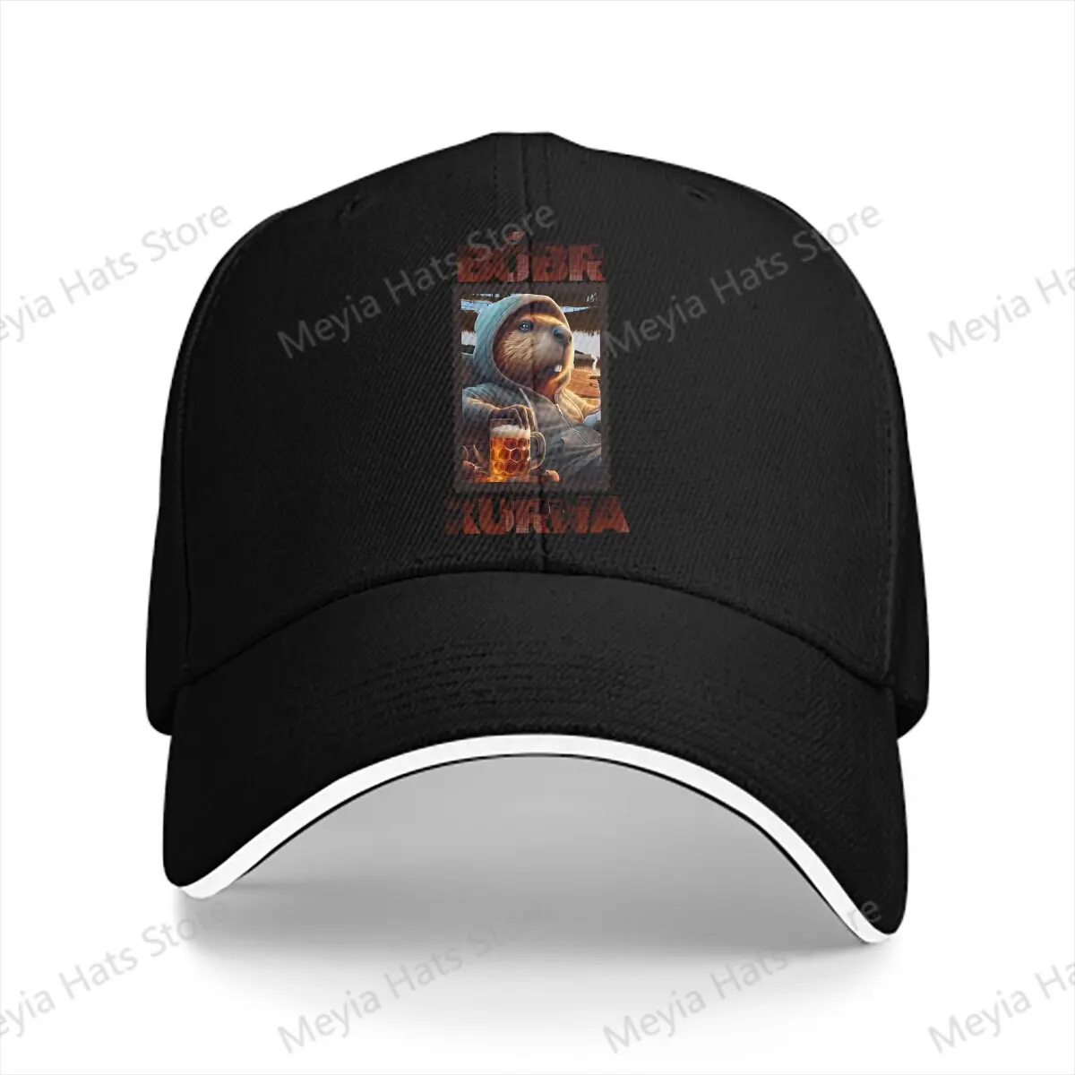 

Loves Beer And Football Bobr Kurwa Game Baseball Cap Men Hats Women Visor Windproof Snapback Caps