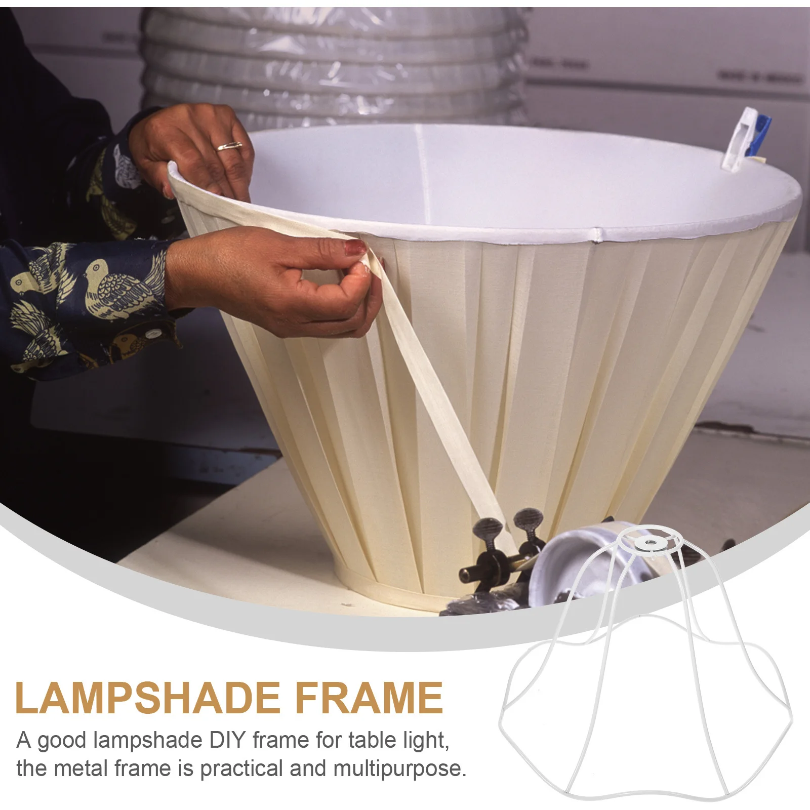 

Metal Lampshade Frame Diy Table Light Shade Holder Lamp Cover Bracket For Home Restaurant Coffee Shop Decor
