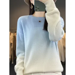 ZOCEPT Basic Color O-Neck Sweater for Women Autumn Winter Soft Warm Merino Wool Knitted Pullover Casual Loose Fit Female Jumper