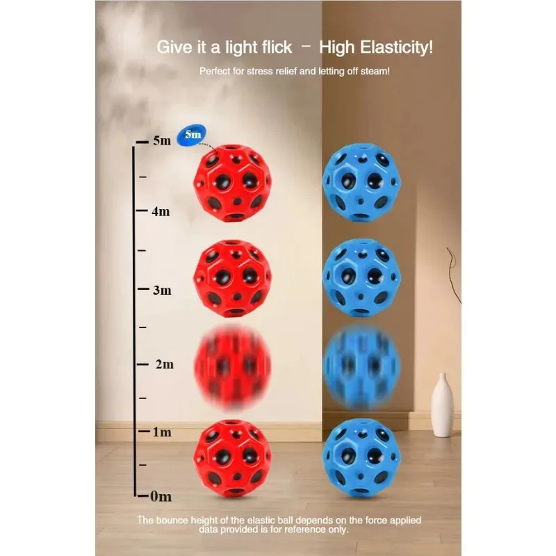 Bola saltitante porosa macia forma de lua bola elástica anti-queda brinquedo interno para crianças alívio do estresse presente criativo diversão jogar bola