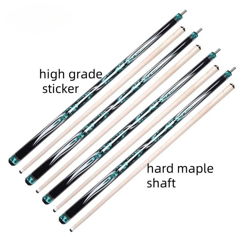Latest high-quality decal maple wood Calom ballsticks, eco-friendly billiard sticks, 12 mm club head size, 142 cm length