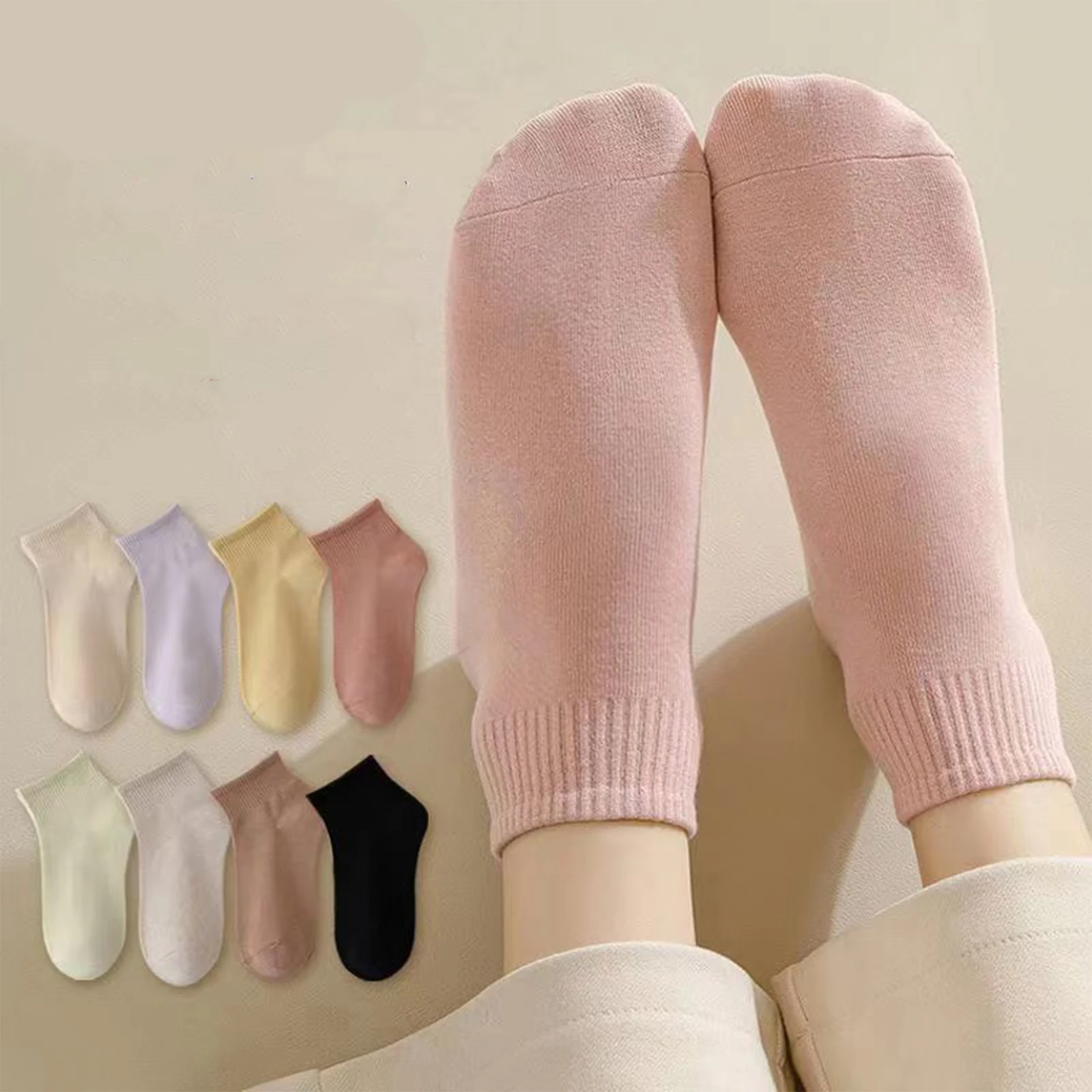 Women Solid Short Socks Fashion Casual Low Cut Socks Breathable Athletic Socks Multicolor Comfortable Daily Socks