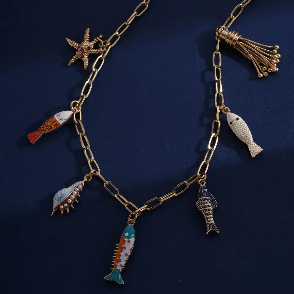 

Enamel charms Choker Necklace For Women Green Vegetable Style Bohemia Lady Casual Party Jewelry Coquette Accessories