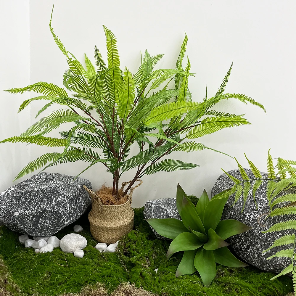 Artificial Plants Green Plant Maidenhair Fern Leaves Branches Faux Boston Fern Branches for Home Office Garden Indoor Outdoor