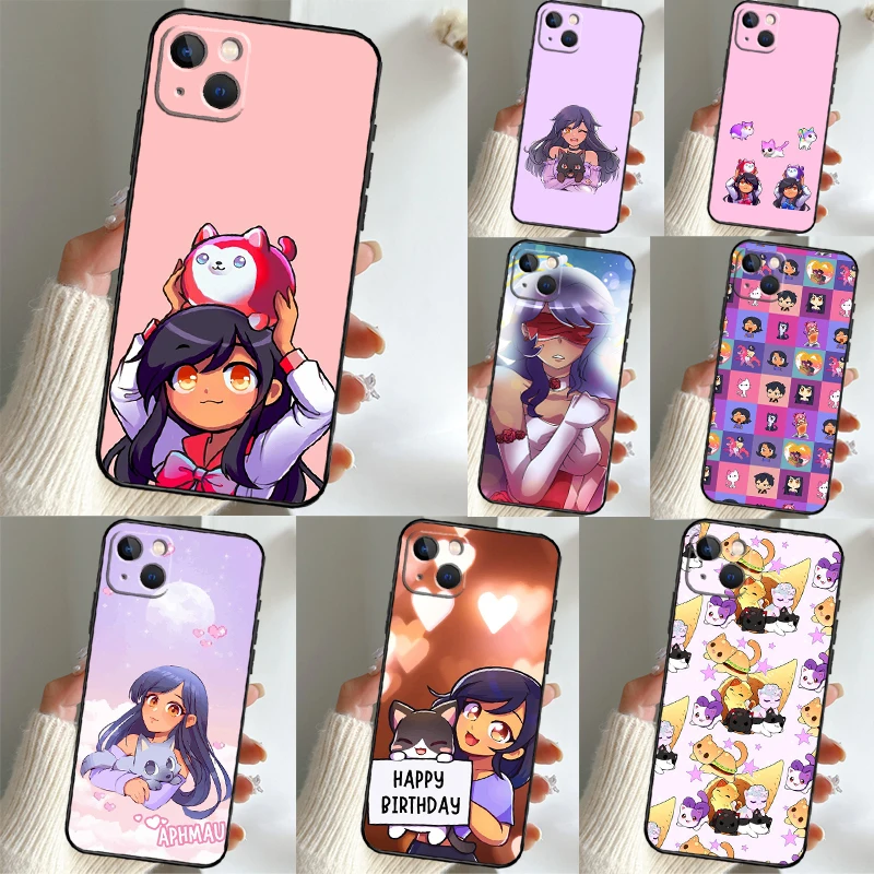 Aphmau Meow Anime Cats Phone Case For iPhone 11 12 13 14 15 16 Pro Max Mini X XS Max XR Plus SE2 Full Back Cover