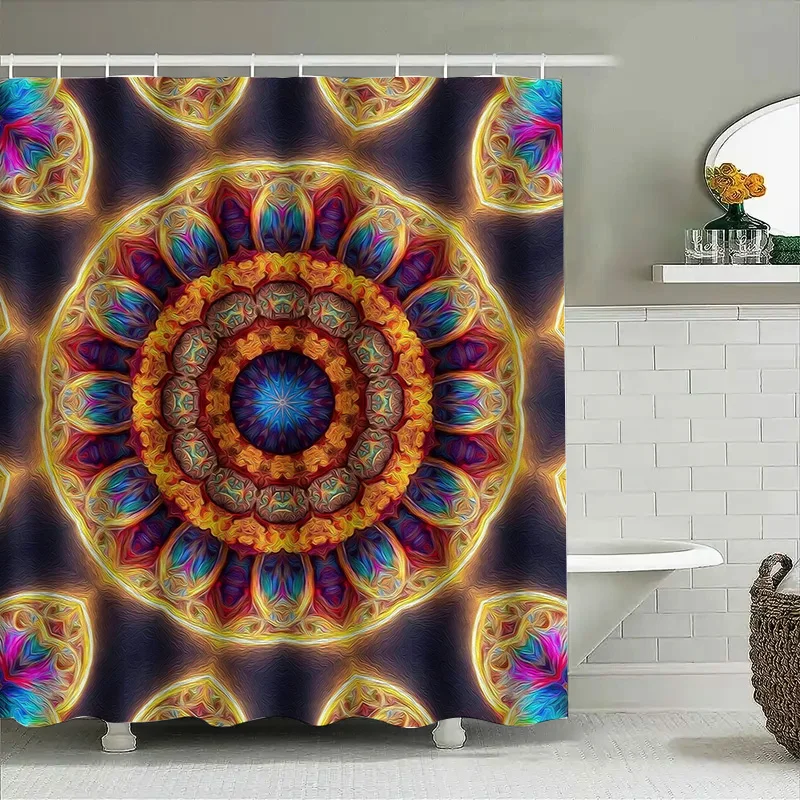 

Stylish Boho Mandala Shower Curtain Colorful Bohemian Decor for Bathroom