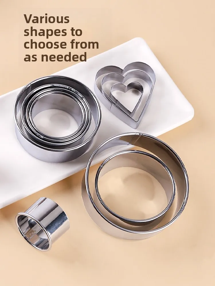 Thickened Stainless Steel round Mousse Ring Heart Shape Baking Tool Bobo Cup Tiramisu Mold Home Use Kitchen Cooking Utensils view 3