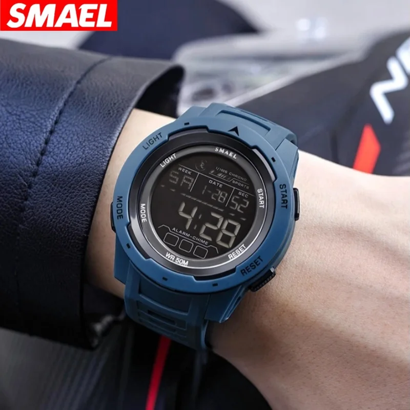 SMAEL 8105 Men's Electronic Watch LED Luminous Shockproof Outdoor Sports Waterproof Multifunctional Calendar Men Digital Watches