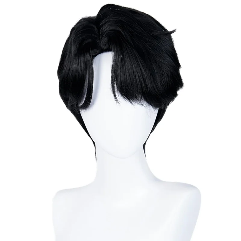 Black Short Cosplay Wig for Men Male Anime Style Wig Heat Resistant Syntheti...
