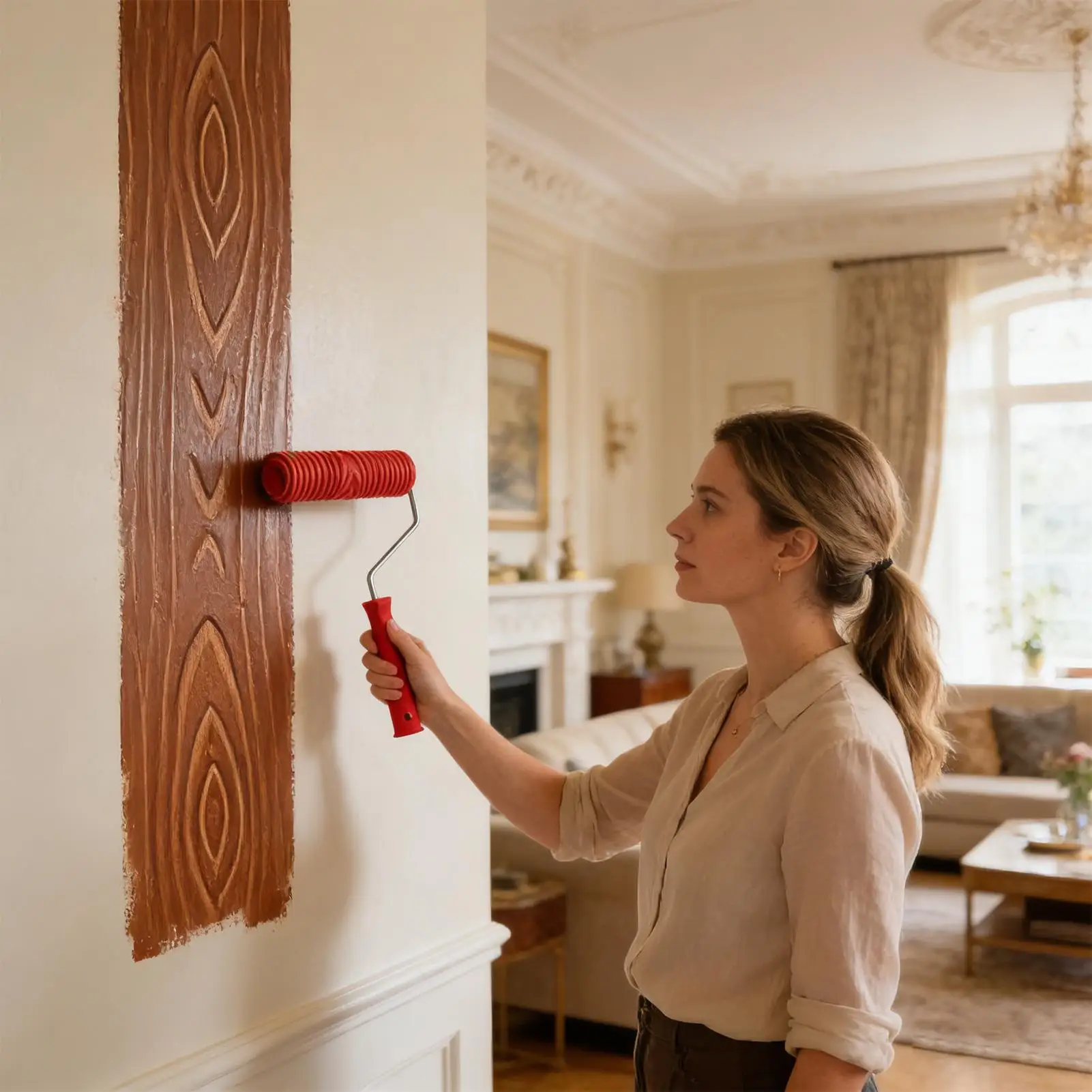 

Валик для текстурирования стен, 11 предметов, резиновый, с реалистичным эффектом древесной текстуры, с ручкой, для декора мебели и интерьера дома