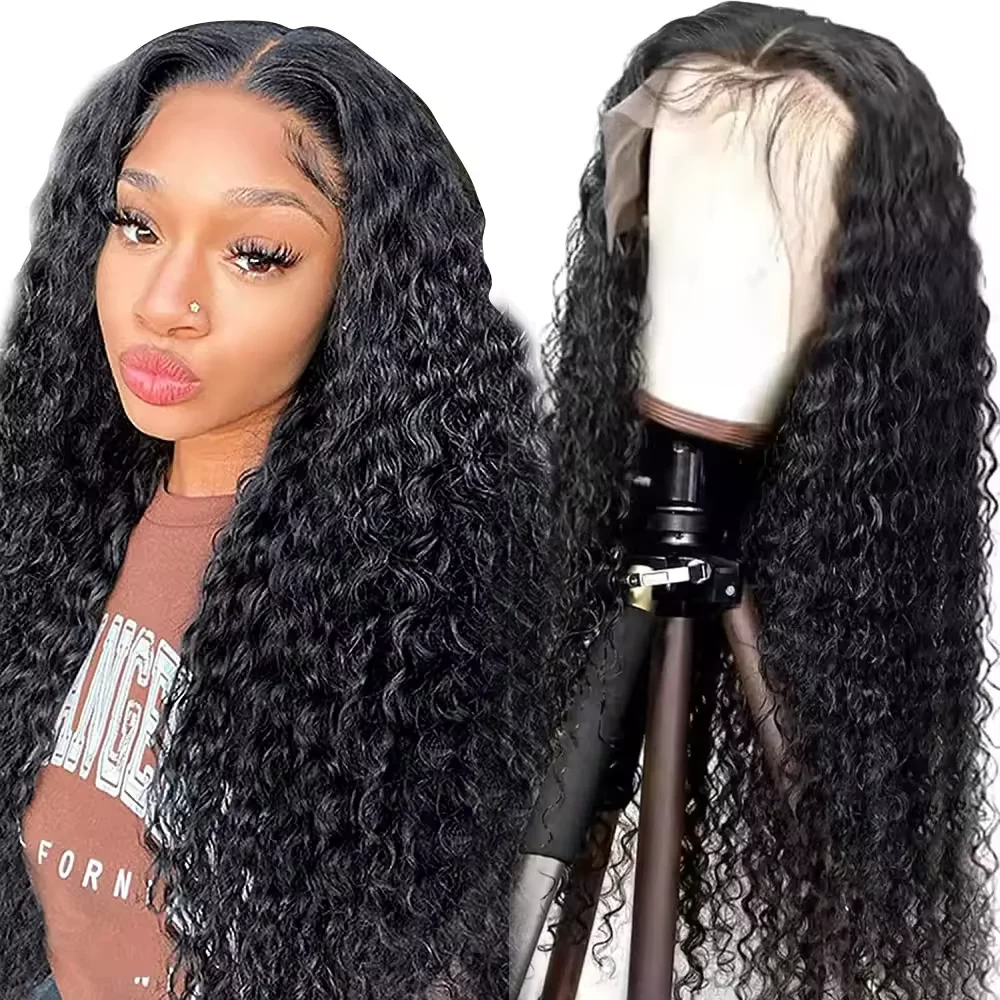 Deep Wave Frontal Wig 13x4 13x6 Hd Transparent Lace Frontal Wig 28 30 Inch Curly Wigs Glueless Lace Front Human Hair Wigs 200%