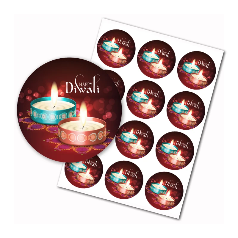 Glückliche Diwali-Party-Aufkleber, Light Festival Party-Geschenkdekorationen – Detail 14