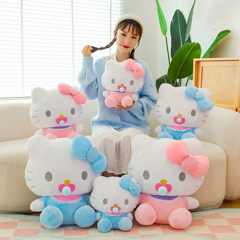 2024 New Sanrio Pacifier Kitty Cat Girl Doll Plush Toy Cute Doll Children'S Birthday Gift Bedding Sofa Ornaments Wholesale