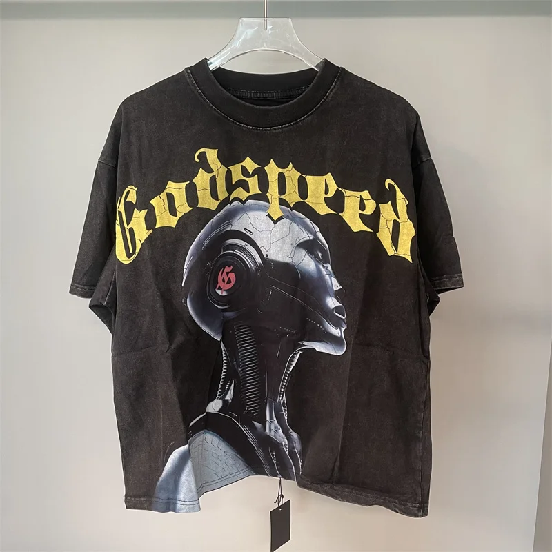 

2025ss Oversized Godspeed T-shirt Men Women Hip-hop God Speed Tops Tee Streetwear Short Sleeve T Shirt