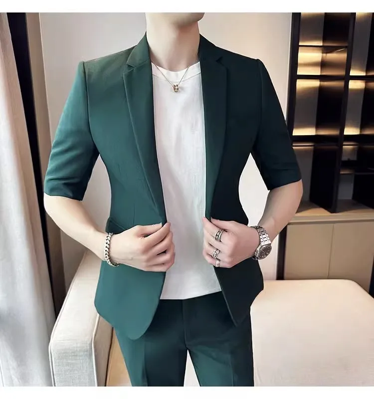 4-G36   Summer Thin Sleeve Suit Jacket Men\'s Korean Style Slim-fit Casual Suit suit