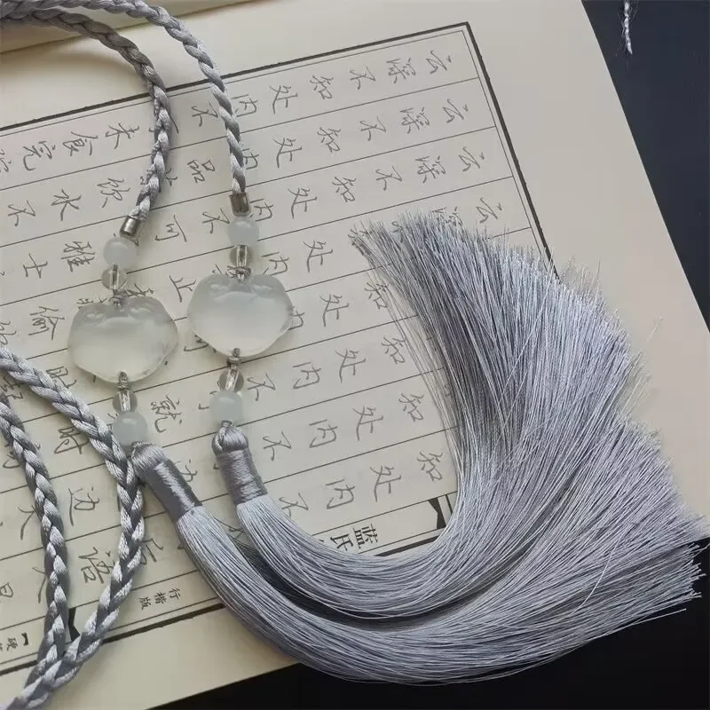 Accesorio de cintura Hanfu, colgante de borla, cadena de cuerda para la cintura, adornos de cintura Vintage chinos para mujer, colgante de Jade, paso prohibido para hombres