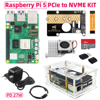 Original Raspberry Pi 5 PCIe to M.2 NVME SSD Kit 4 8 16GB RAM Active Cooler Case PD 27W Power Supply TF Card for RPI 5 Pi5