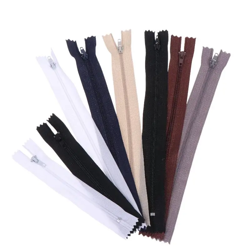 10Pcs Nylon Zippers 12cm 20cm Durable Slideror For Suit Pants Garment Sewing DIY Clothing Repair Tailoring Sewing Accessories