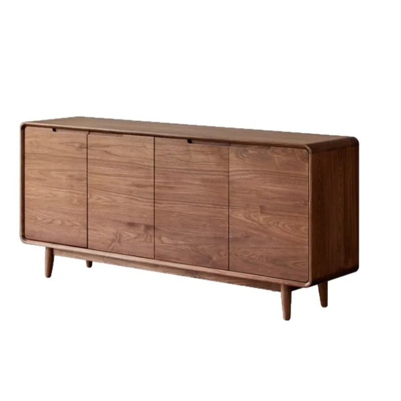 

Nordic black walnut all solid wood dining side cabinet modern simple living room entrance