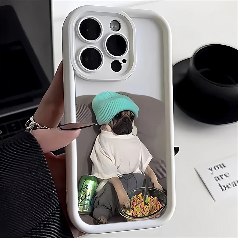 Cartoon Animal Dog Silicone Phone Case For iPhone 16 11 12 13 14 15 Pro XS Max XR 7 8 Plus SE 2020 Shockproof Bumper Candy Cover