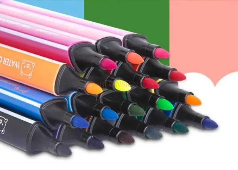 

18pcs Water washable watercolor pen, non-toxic, designed for primary school students in kindergartens, for coloring, filling