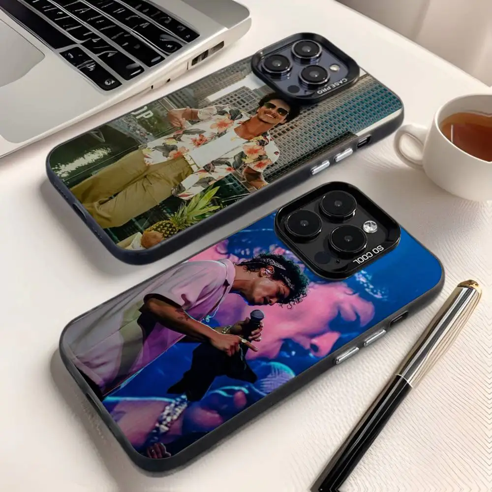 

Singer B-Bruno Mars Phone Case For iPhone 16,15,14,13,12,11,8,7,Pro,Max,Plus,Mini,XS,SE Anti Fall Black Matte Hard