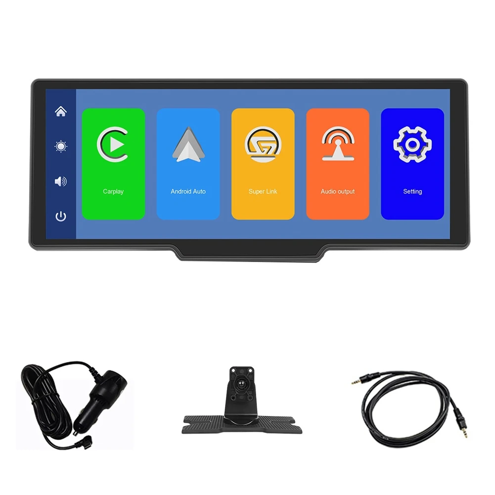 Compatible 10.26 Inch Car Monitor Wireless CarPlay Android Auto HD Screen Bluetooth FM Transmitter Video Player