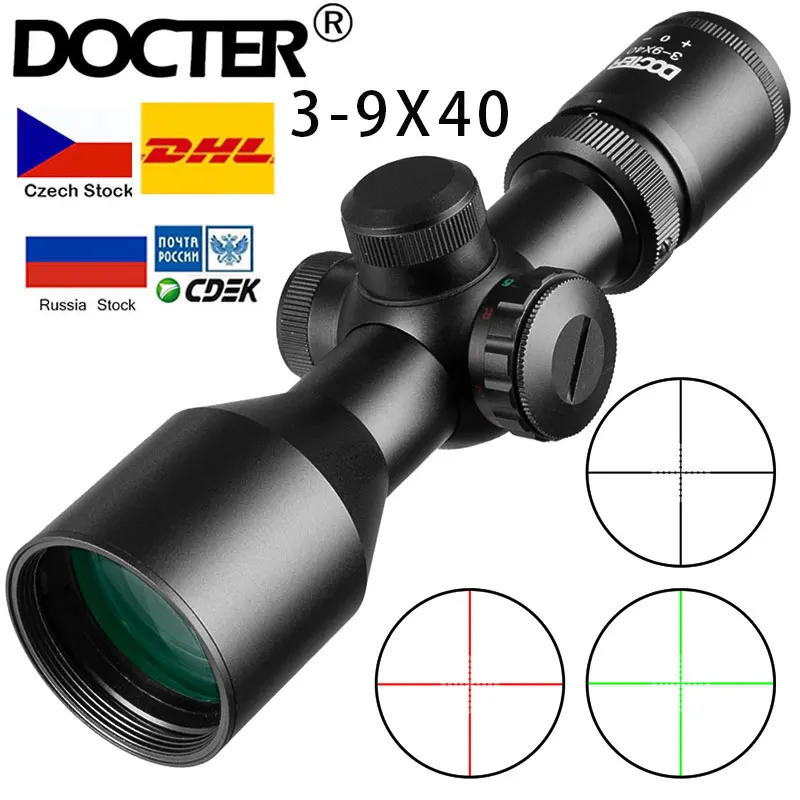 Tactical 3-9x40 Compact Scope Mildot/Rangefinder Reticle Hunting Riflescopes Cross-Hair Reticle fits 11mm/20mm Rail Mount