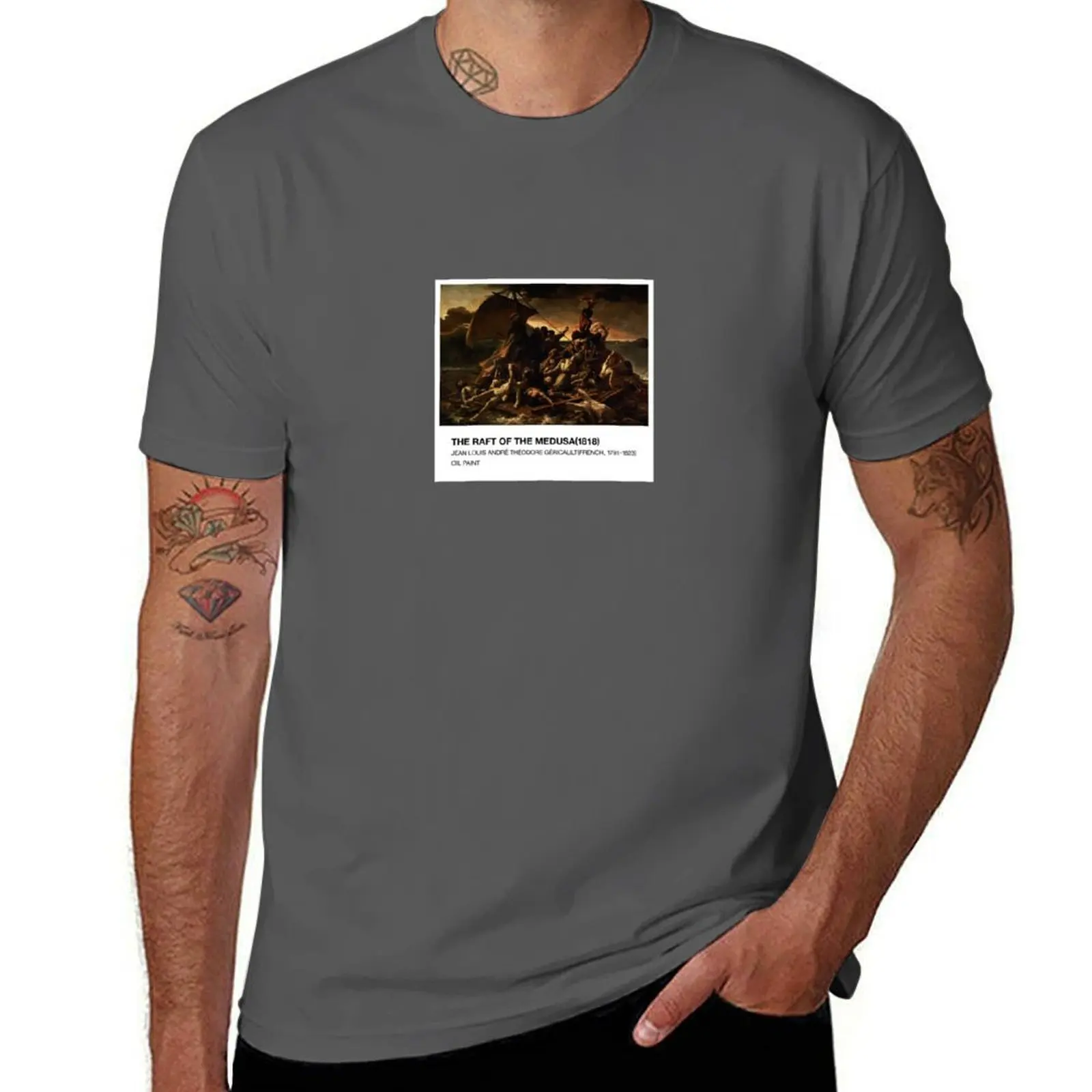 Camiseta con diseño gráfico elegante de Théodore Géricault - El bote de la Medusa (1818) en el Museo del Louvre, camiseta de manga corta